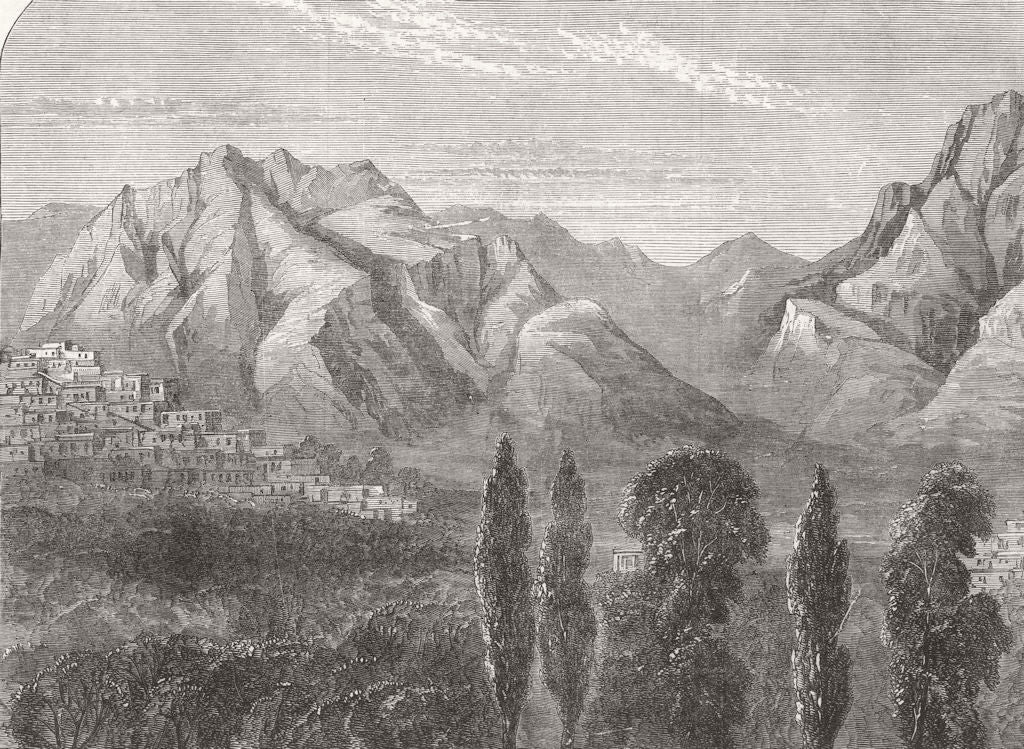 IRAN. Kermanshah, Indo-European Telegraph 1866 old antique print picture